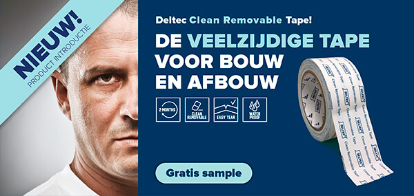 DELTEC CLEAN REMOVABLE TAPE, VEELZIJDIGE TAPE VOOR BOUW EN AFBOUW